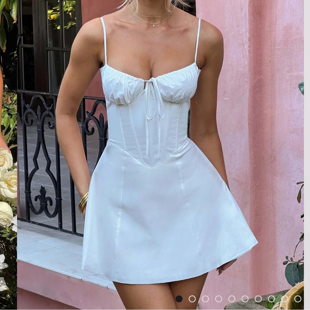 Babyboo White Lacey Mini Dress in Ivory